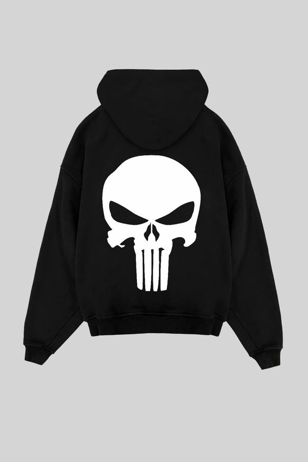 Punisher Oversized Black Hoodie