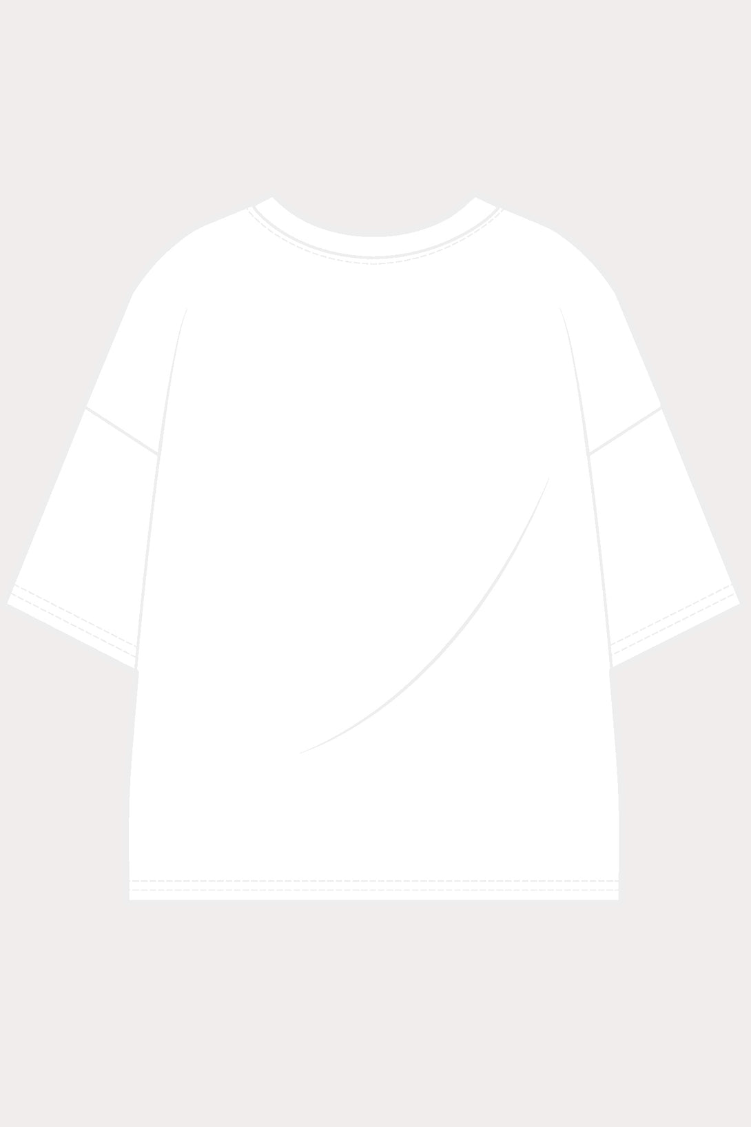 White color oversized T-shirt back view.