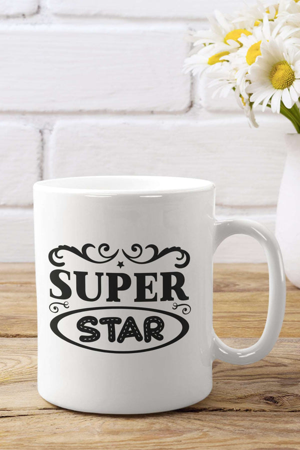 Super Star White Coffee Mug