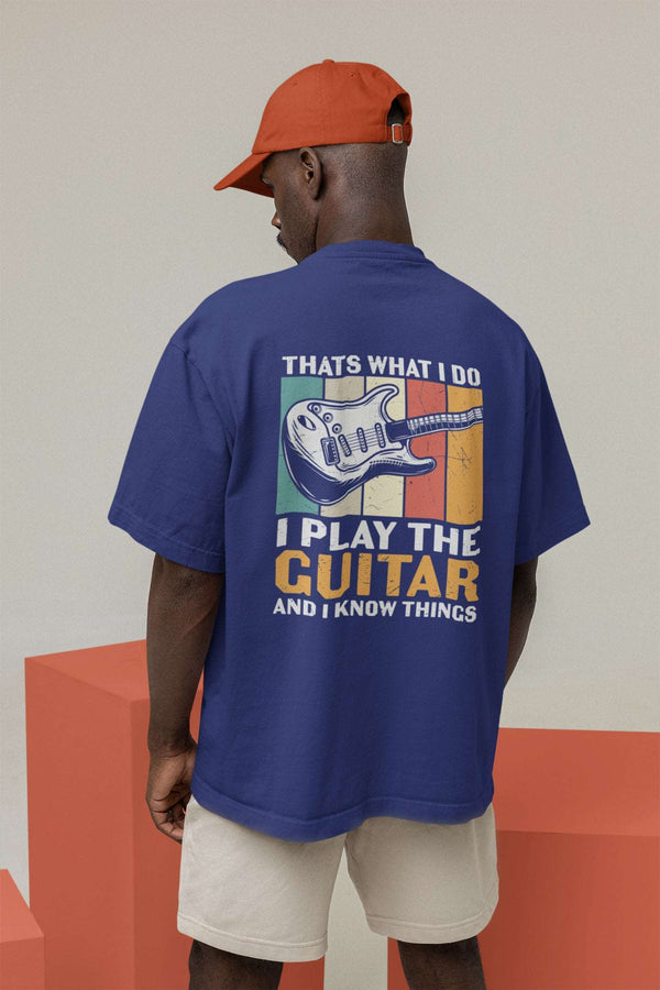 Guitarist Royal Blue Color Oversized Tshirt