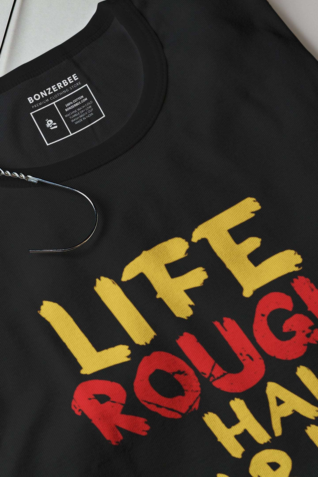 Life Rough Hai Black Unisex Fit T-shirt