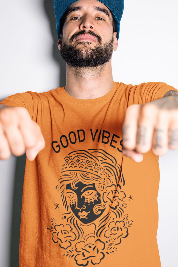 Good Vibes Men Round Neck T-shirt