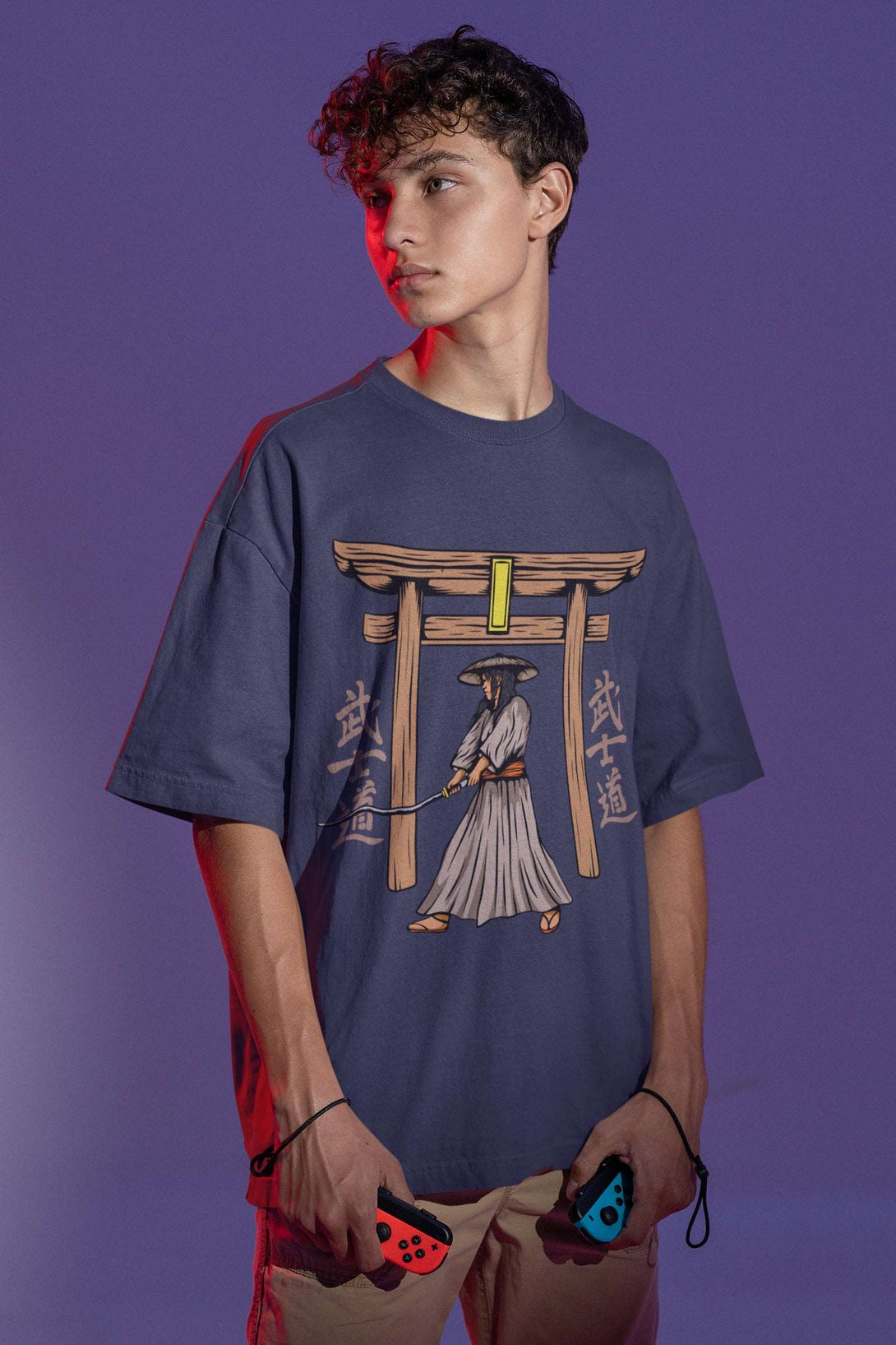 Samurai Sword Graphic Oversized Tshirt