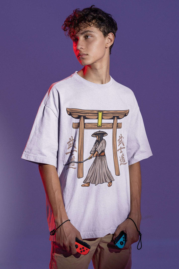 Samurai Sword Graphic Oversized Tshirt